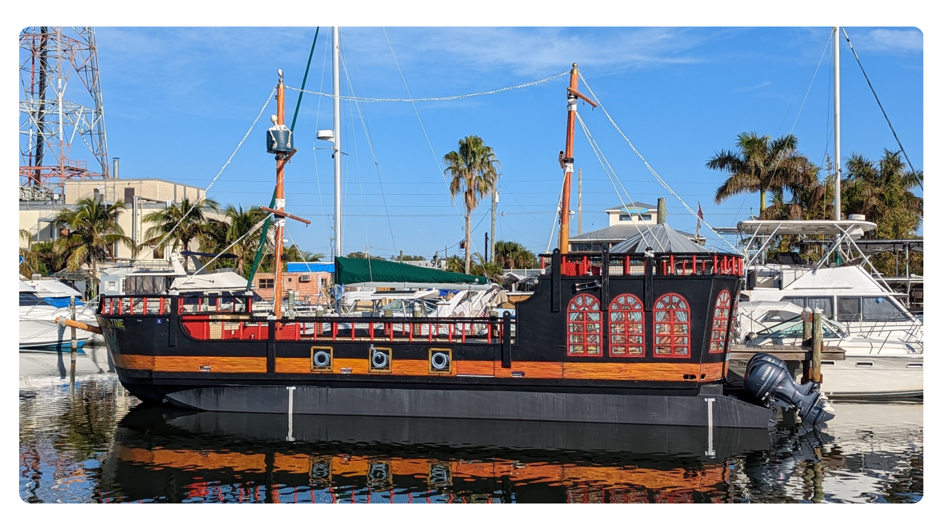 a boat sitting on top of a bridge