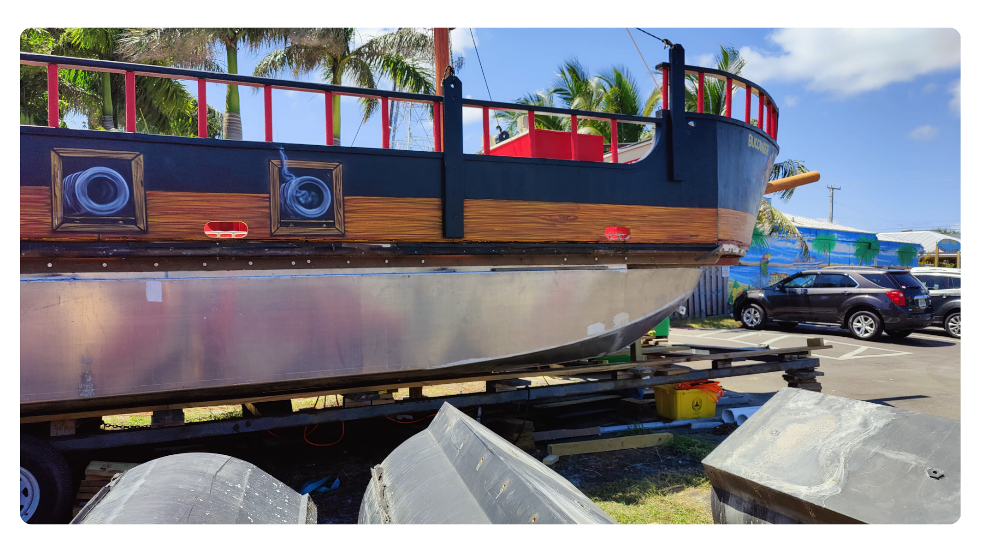 a person riding on the back of a boat